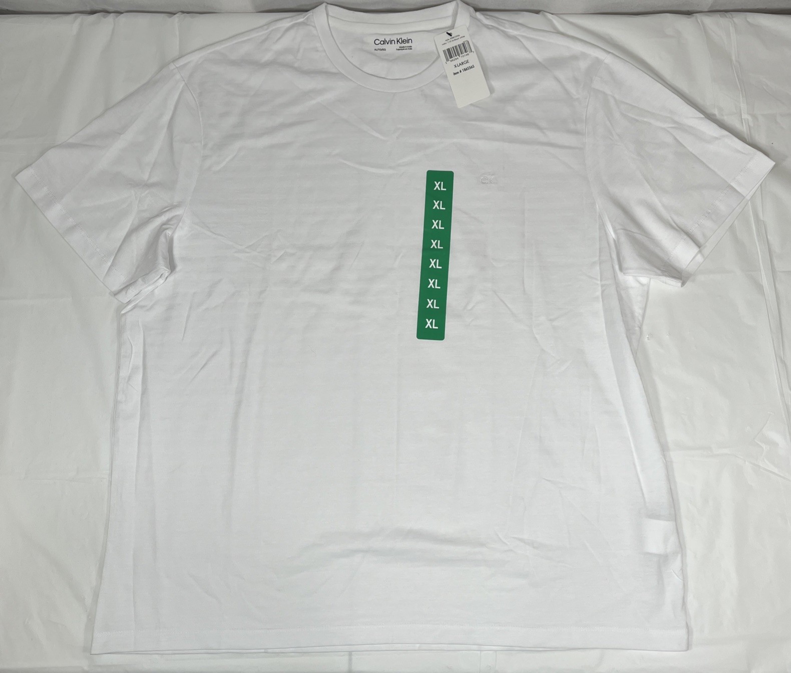 Calvin Klein Crew Neck Tee, 100% Cotton, Brilliant White, Men’s XL, NEW