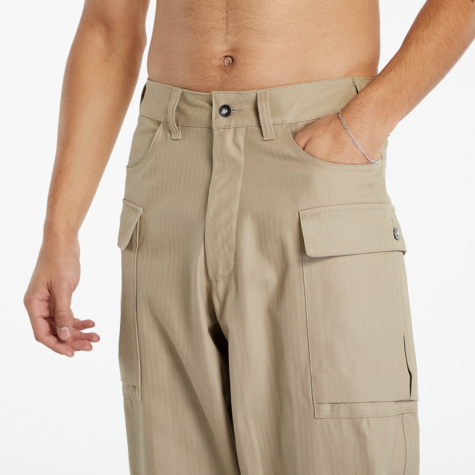 Nike Life Mens Khaki Cargo Pants Size 32 Zip Fly Button Up Relaxed FJ0323 247