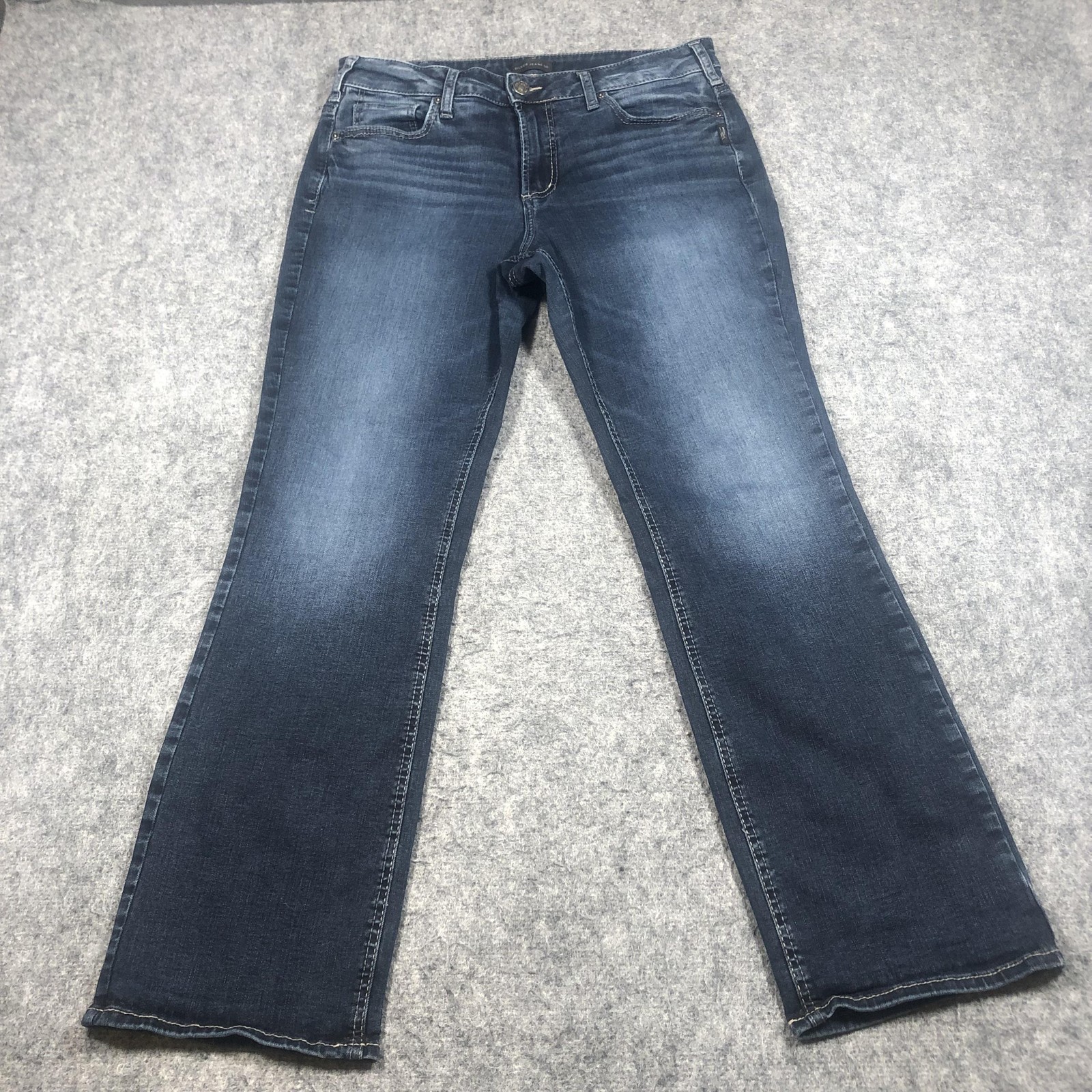 Silver Jeans Co Suki Slim Boot Jeans Womens 12 Dark Wash Mid Rise Stretch Denim