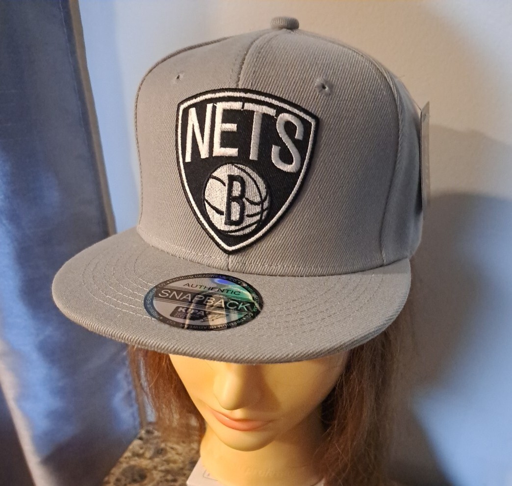 Brooklyn Nets Grey Kipa Snapback Hat