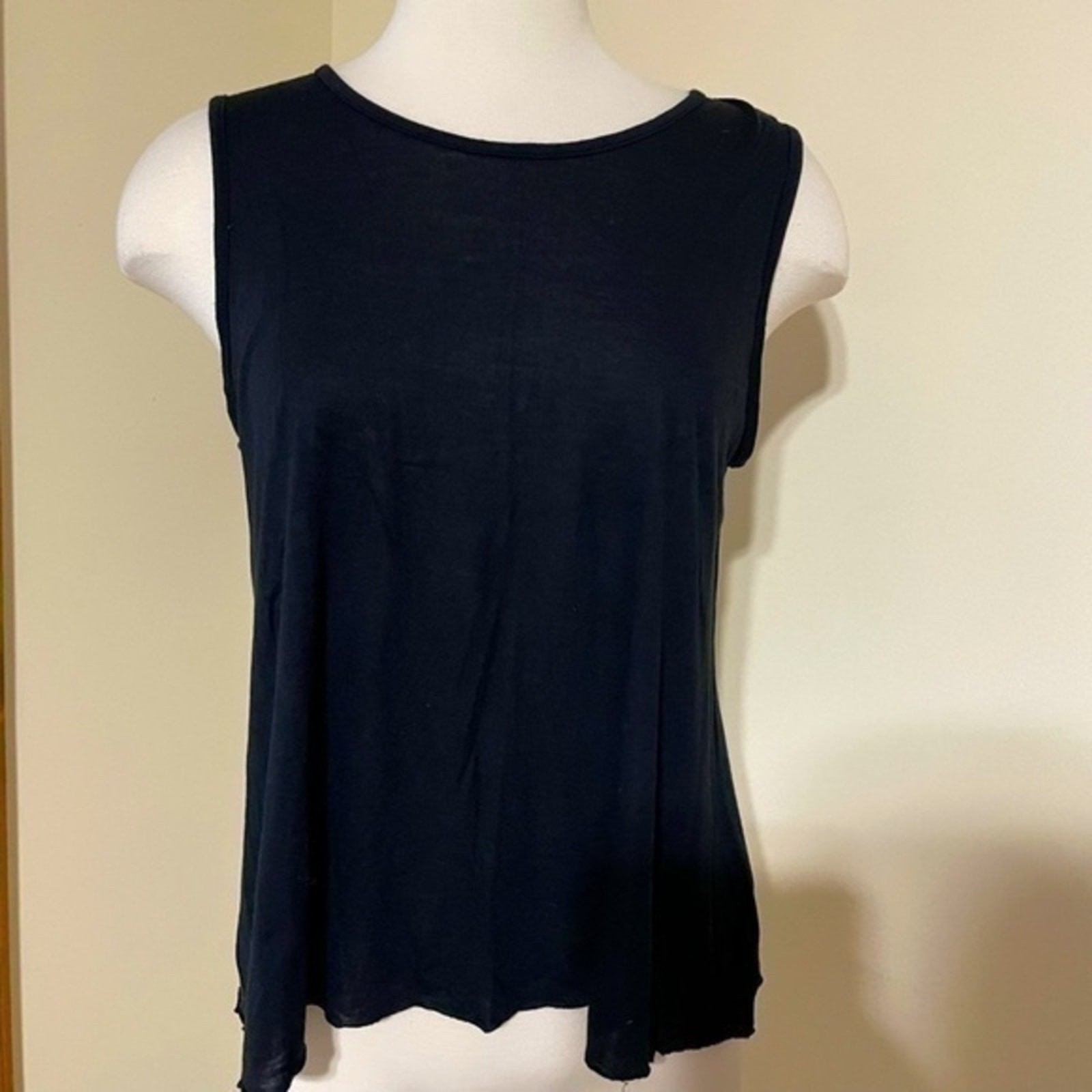 True Religion Women’s XS Black Open Back Tank Top Modal Made USA Y2K