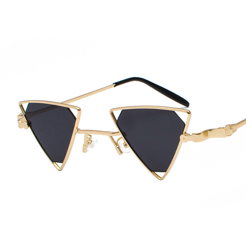 Retro Triangle Sunglasses Trendy Hippie Metal Glasses Party Street Shot Shades