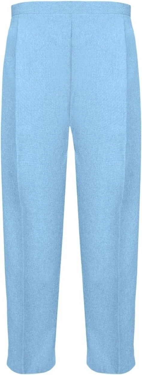 WOMENS TROUSERS LADIES HALF ELASTICATED STRETCH WAIST WORK OFFICE POCKETS PANTS