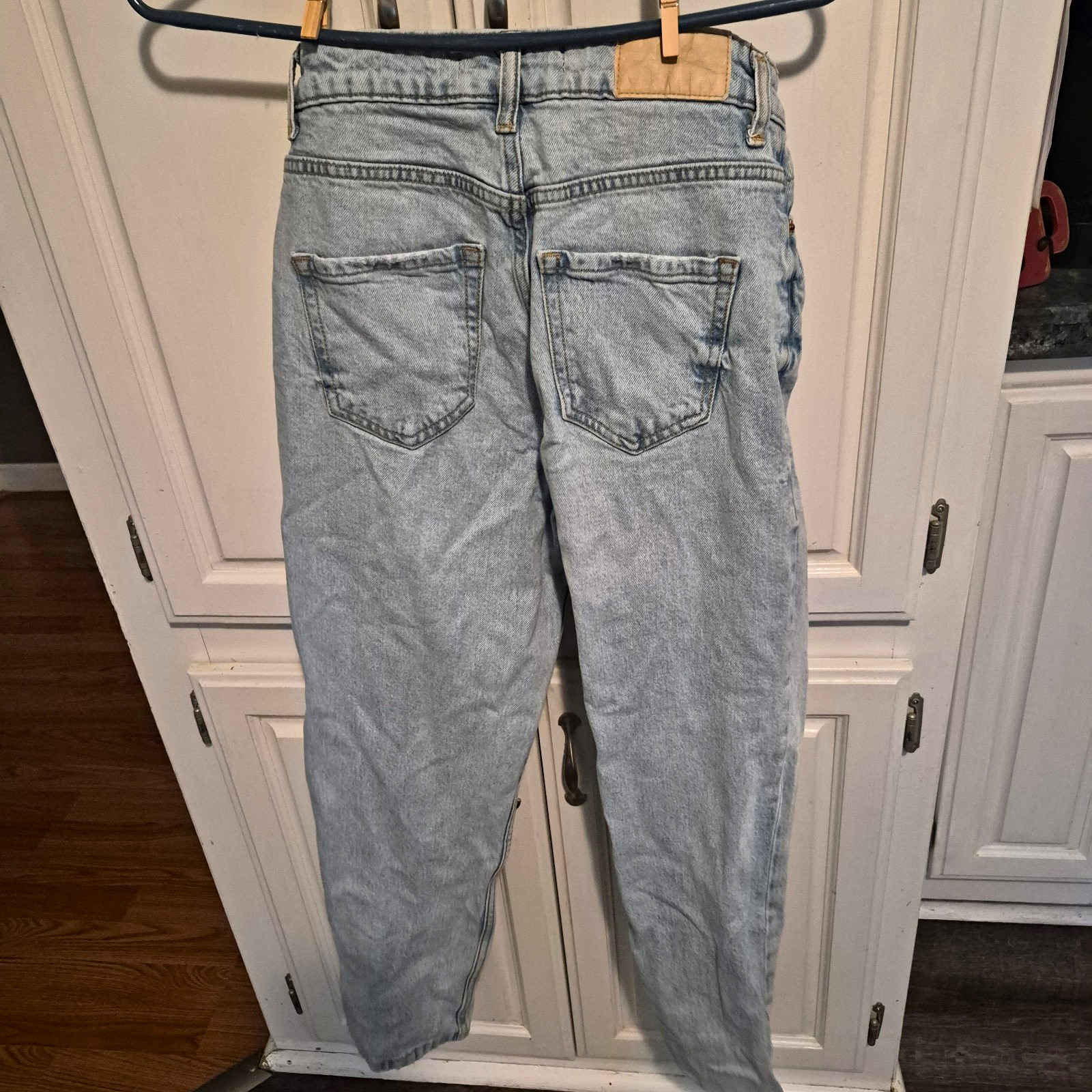 ZARA Blue Light Wash Slim Skinny Jeans Mid Rise Cotton Denim 5-Pocket