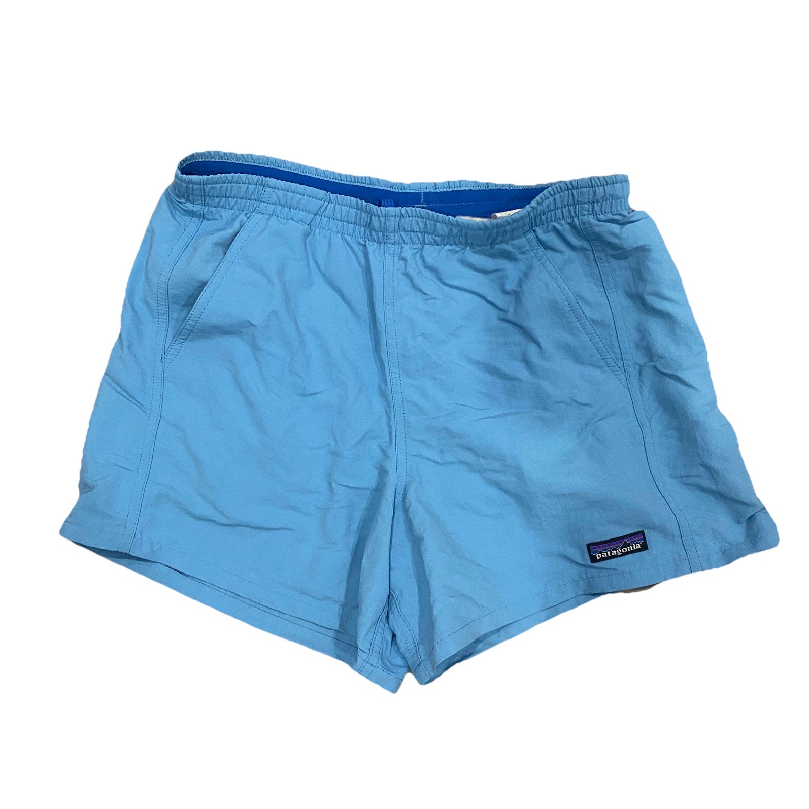 Patagonia Baggie Shorts Women’s SMALL Blue Swim Trunks/Hiking 4” inseam