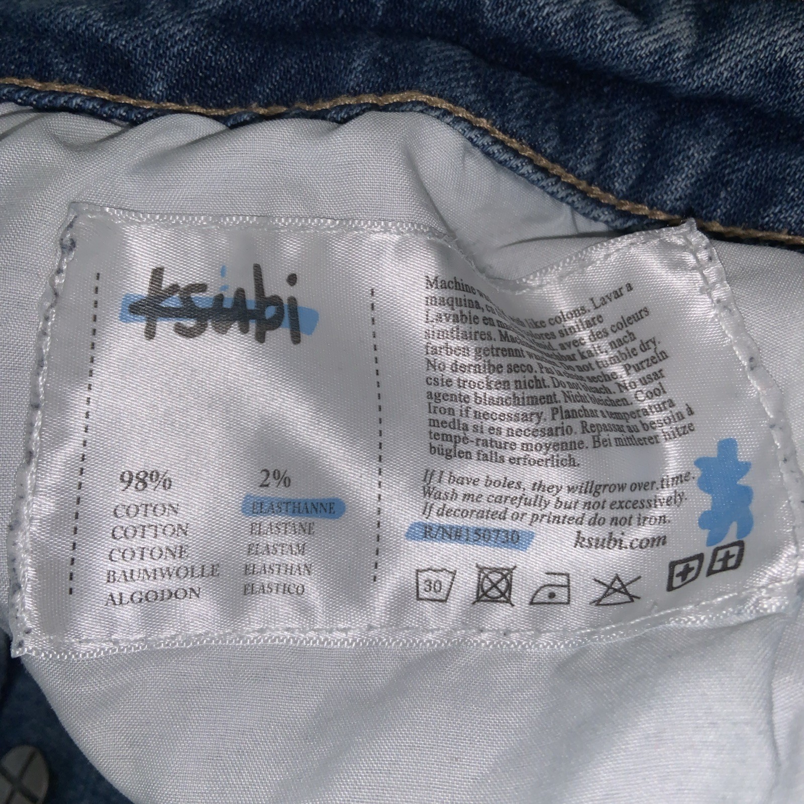 Ksubi Jeans Men Size 40 Model Van Winkle Hunter Button Fly