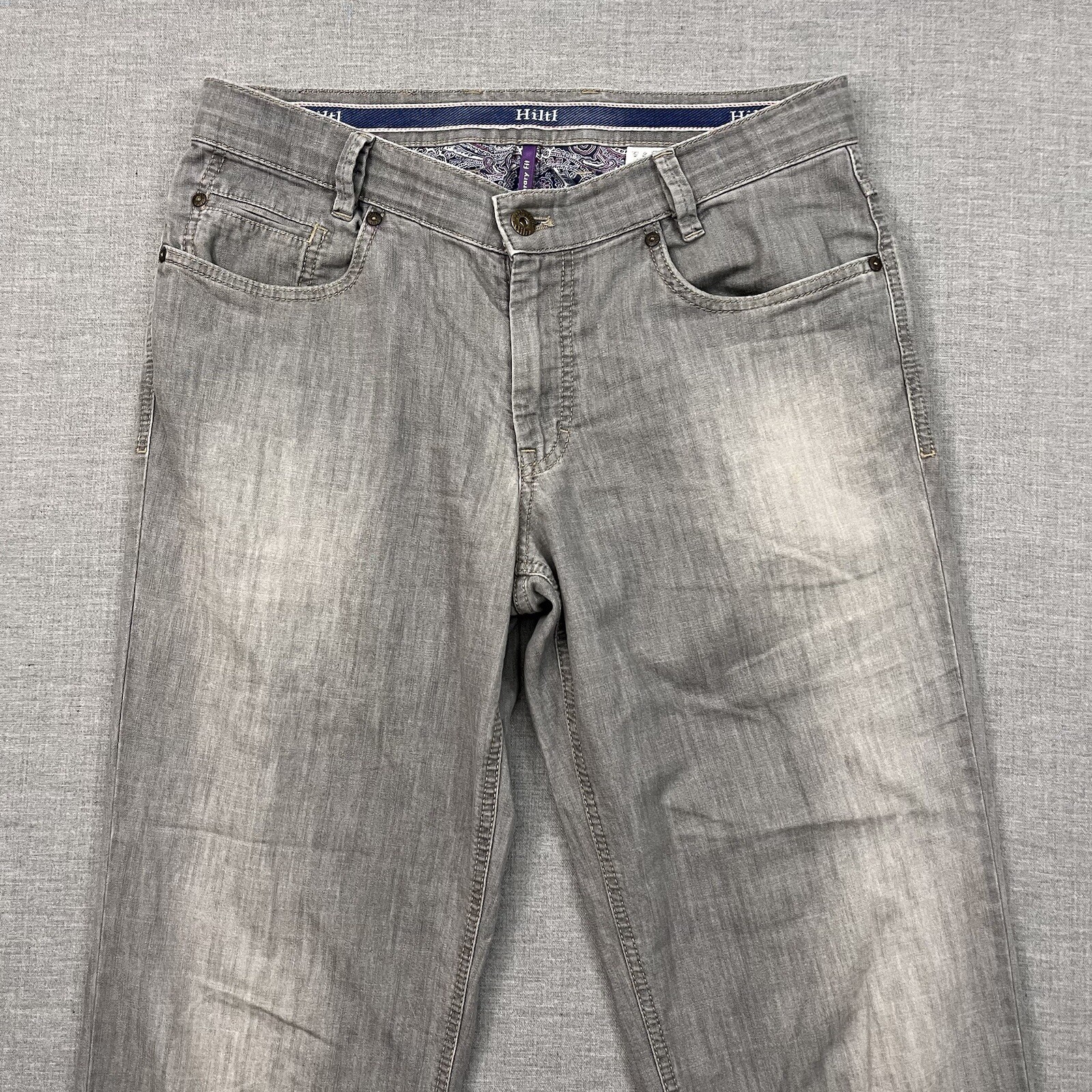 Hiltl Jeans Mens 33×34 Gray Pants Contemporary Fit Straight Leg Ultimate Trouser