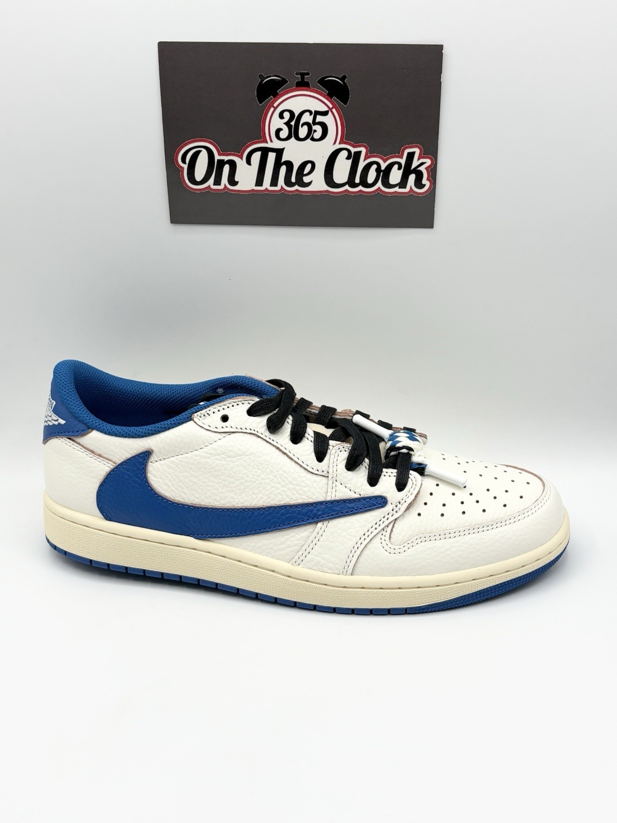Air Jordan 1 Retro Low OG SP Fragment Travis Scott Sail Military Blue Size 10.5