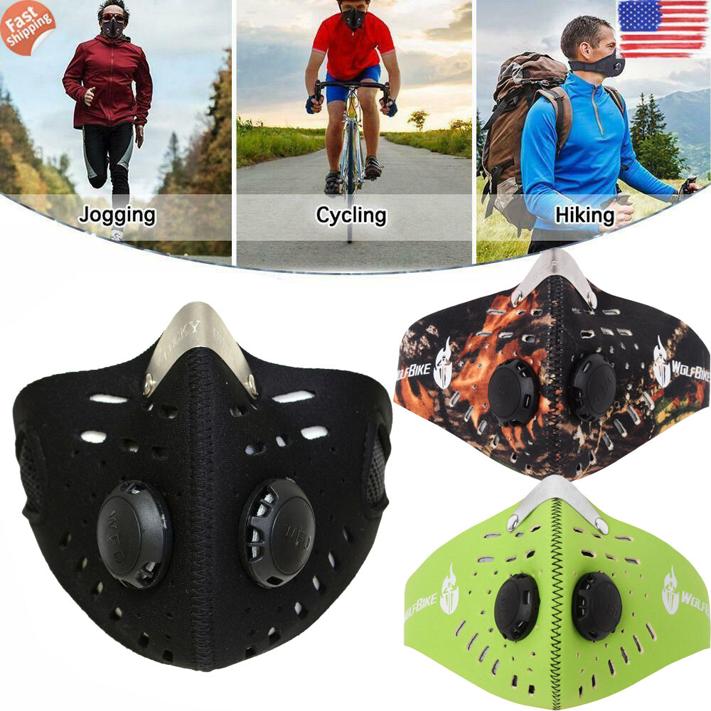 Outdoor Anti Haze Breathable Face Mask with Carbon Filters for Mowing Cycling US