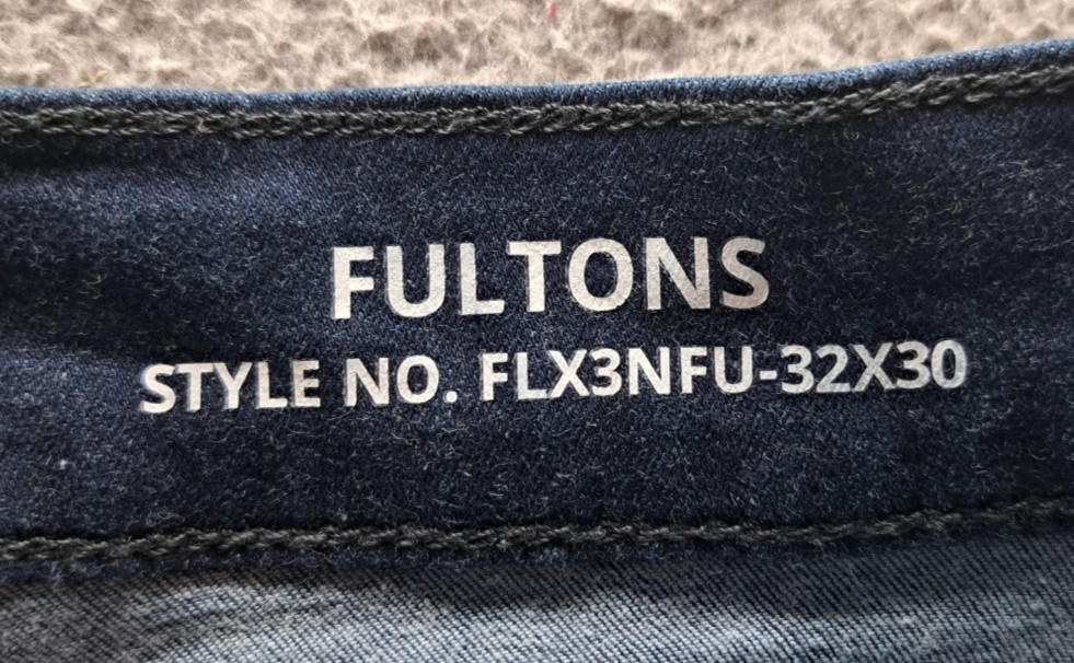 Mugsy Fultons Jeans Mens 32×30 Act 31×29 Blue Dark Wash Straight Leg FLX3NFU
