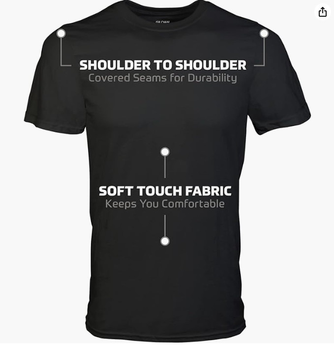 Gildan Men’s Crew T-Shirts, Multipack, Style G1100, Black 100% Cotton Size X-L