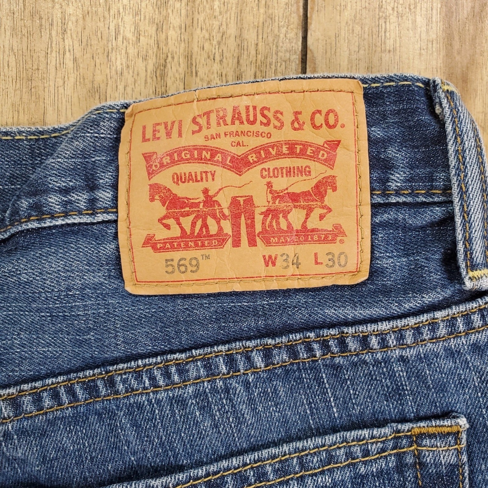 Levi’s 569 Loose Straight Jeans Mens 34×30 Blue Medium Wash Baggy Denim