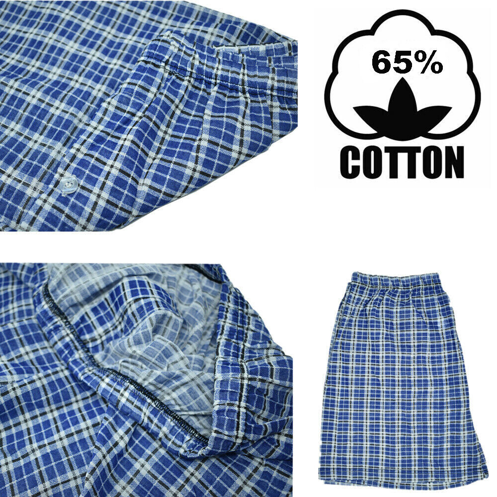 3 Pack For Men Boxer Shorts Briefs Underwear Trunk Plaid Cotton Blend Size M-2XL