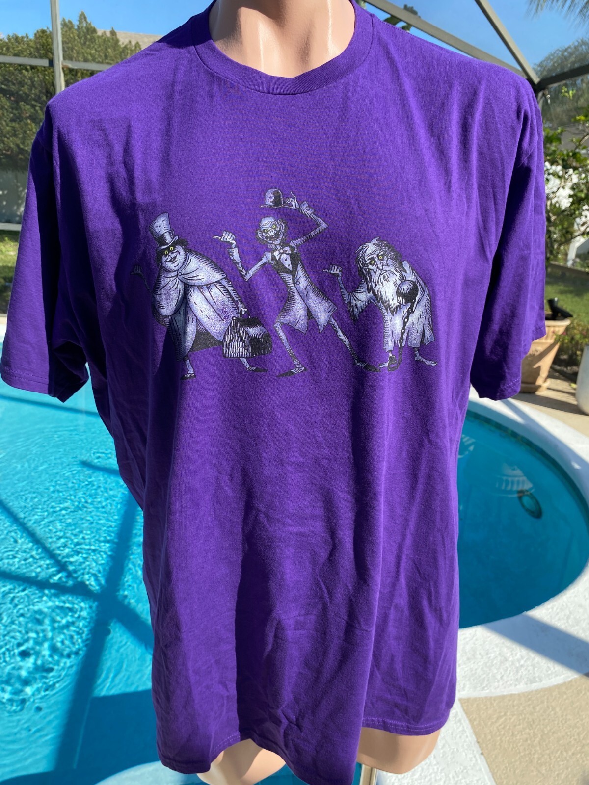Vintage Disney Haunted Mansion Ghouls Hitchhiking Purple T Shirt mens 2XL