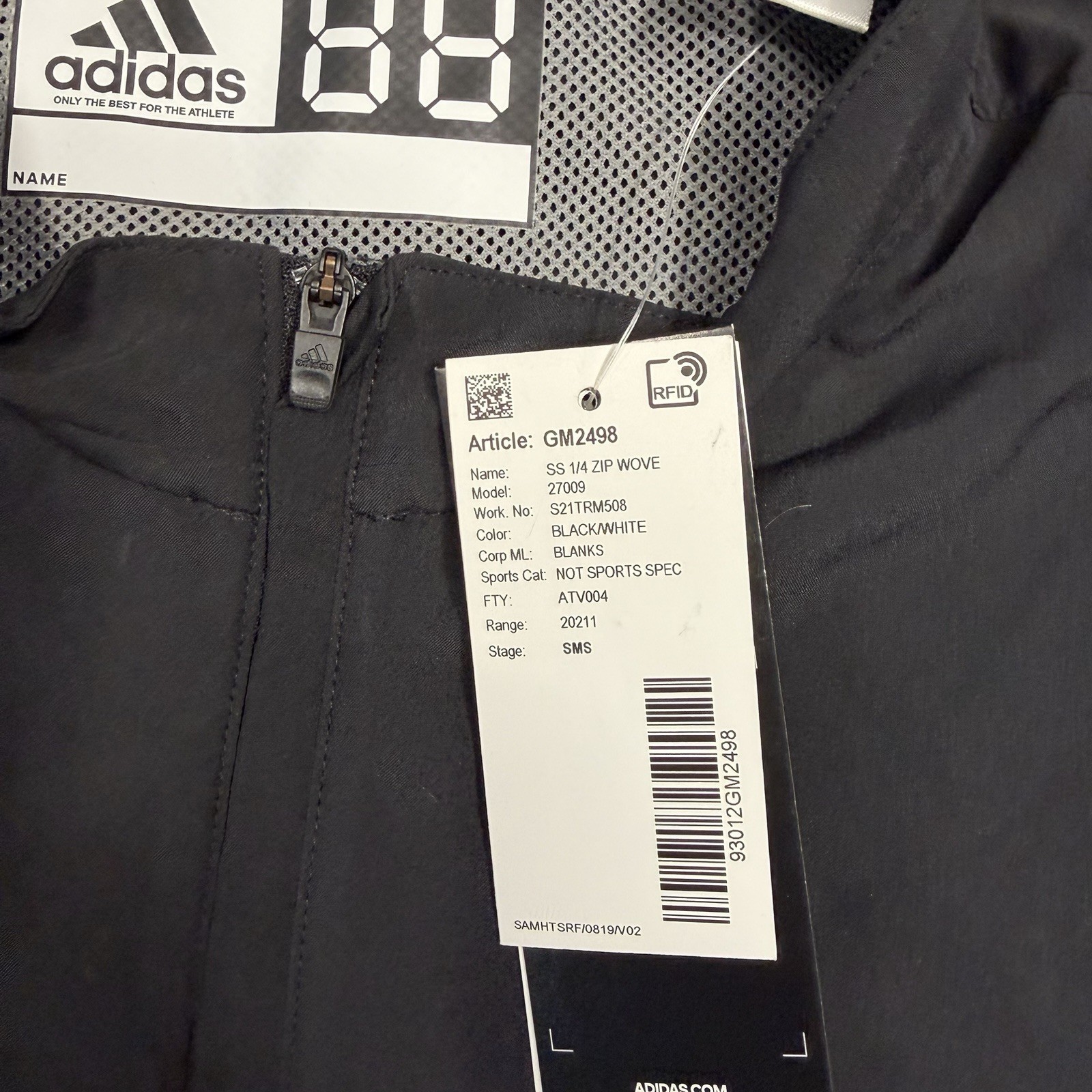 Adidas Sideline 1/4 Zip Pullover Jacket Men’s Medium Black Short Sleeve GM2498