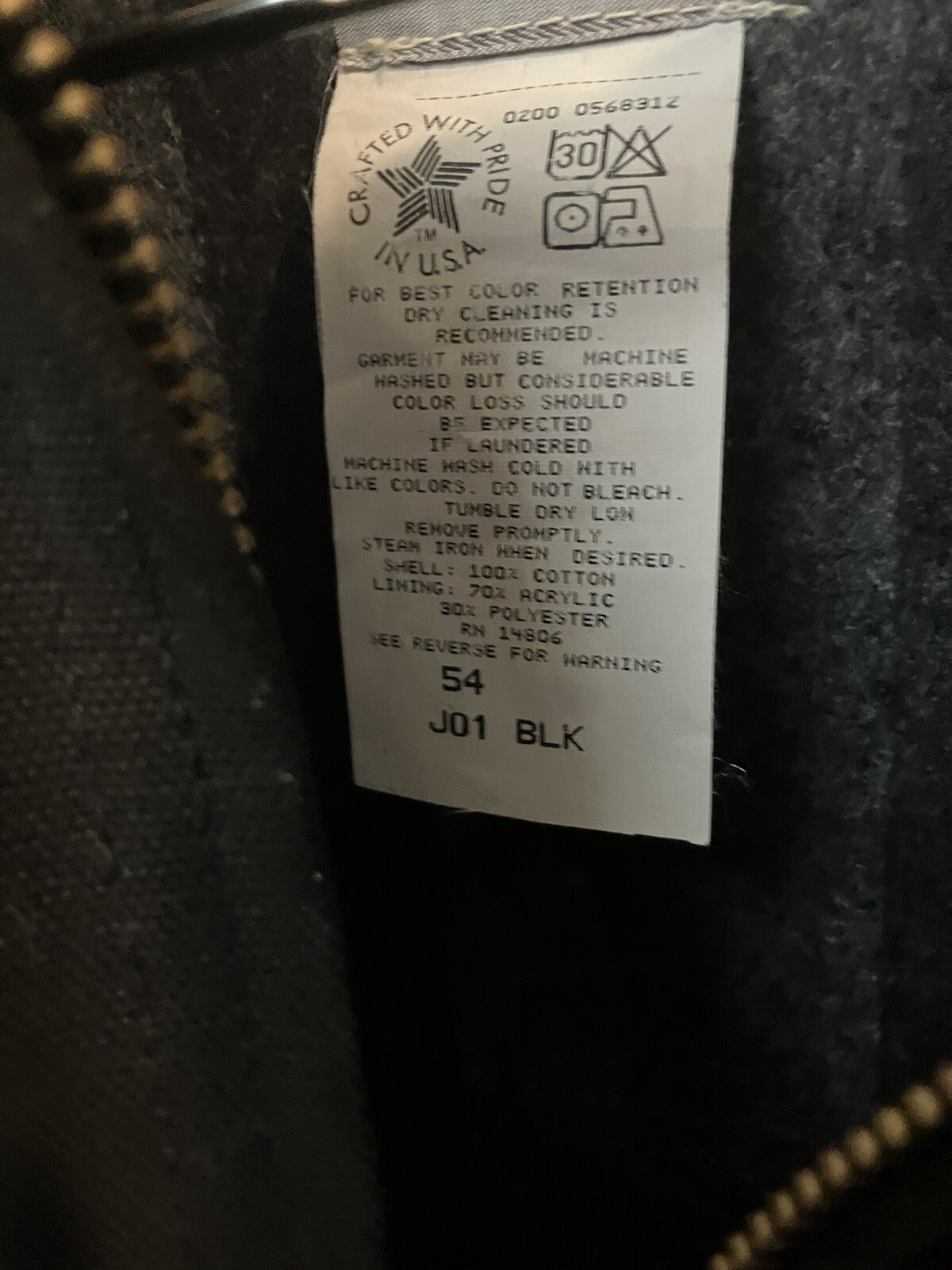 Vintage J01 BLK Carhartt jacket Men’s size 54 brand new without tags!