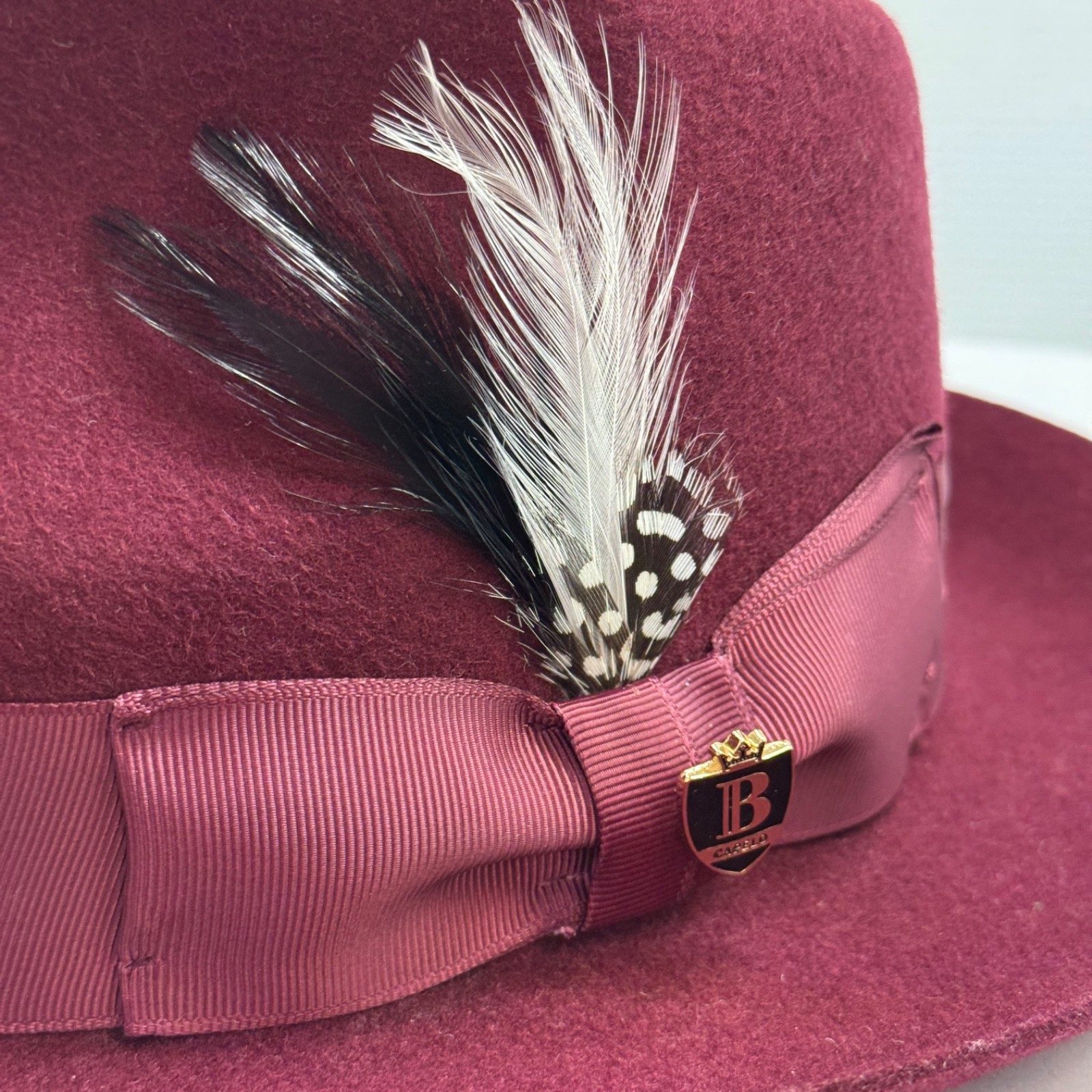 Bruno Capelo Giovani Fedora Burgundy medium size w/box