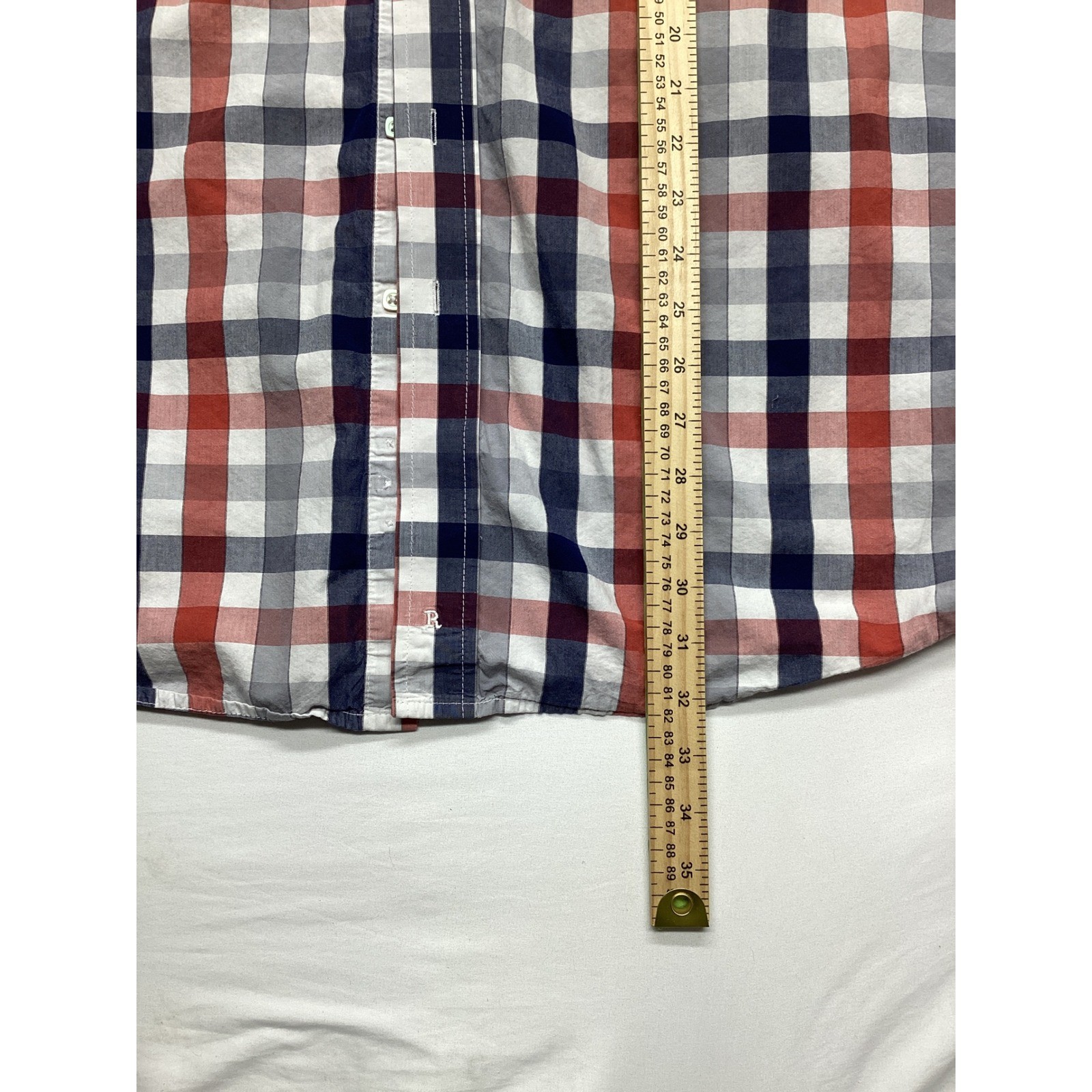 Resistol Ranch Mens XL Red White Blue Plaid Western Short Sleeve Button Shirt