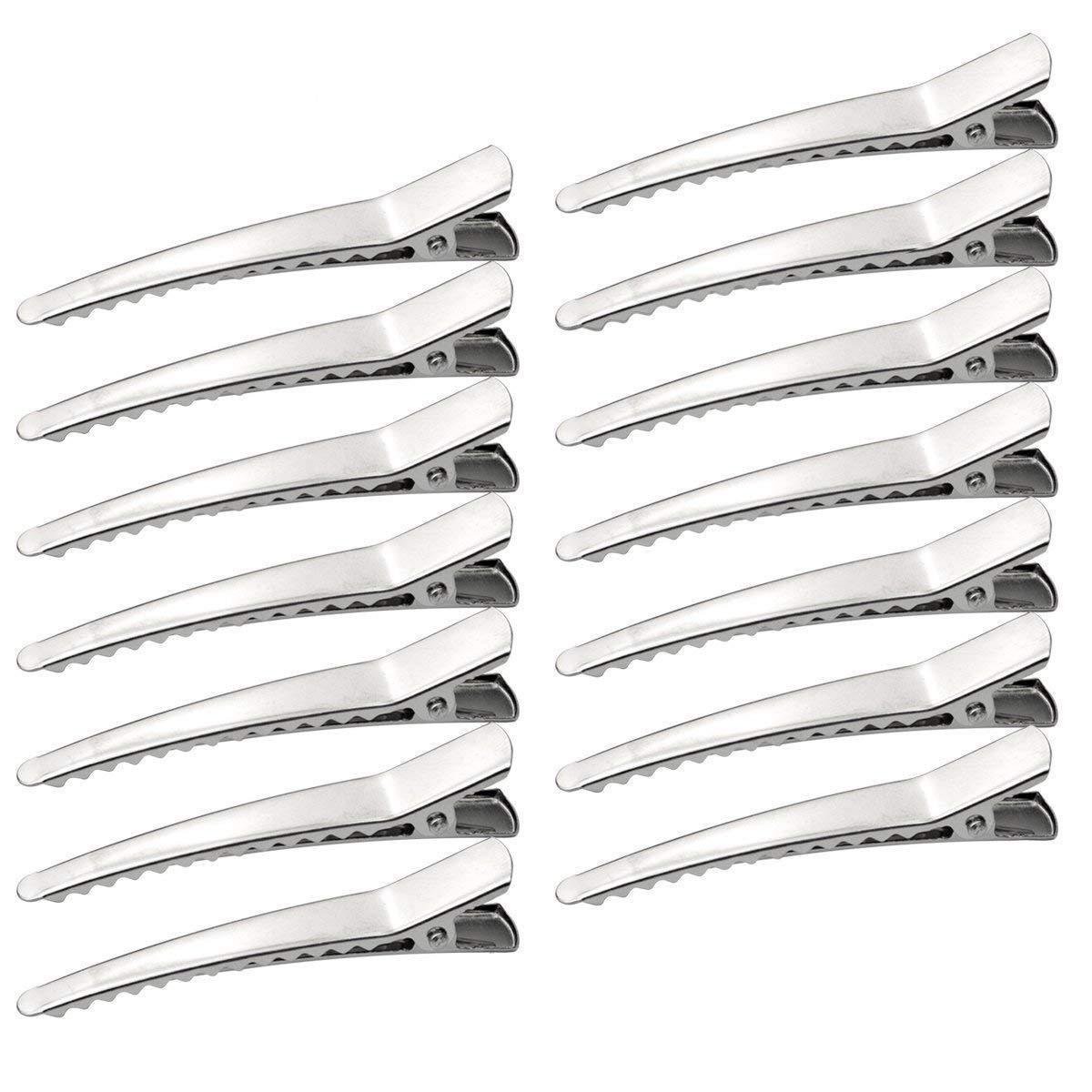 50 Pack 2.36 In Hair Clips Silver Metal Alligator Hair Pins Teeth Bows Hair