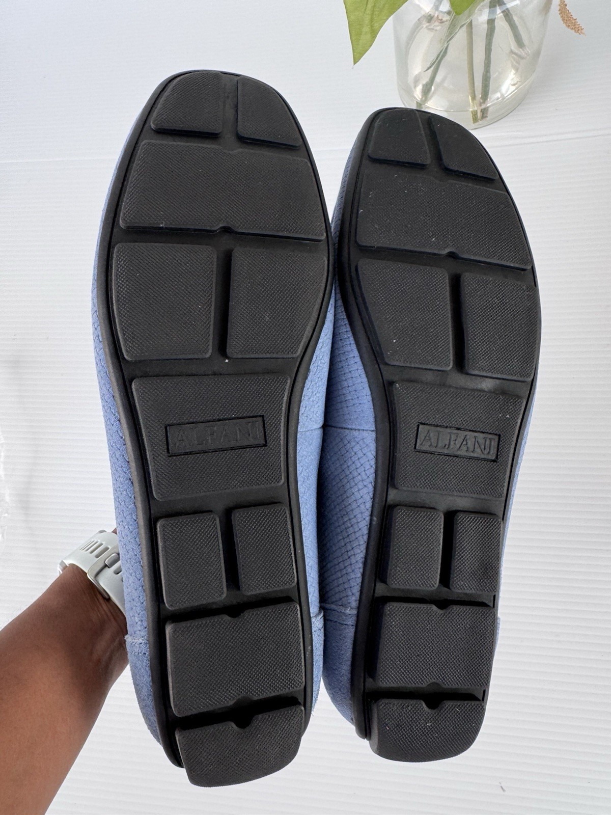 Alfani Men’s Kendric Leather Square Toe Moccasins Denim Blue Size 11M NEW IN BOX