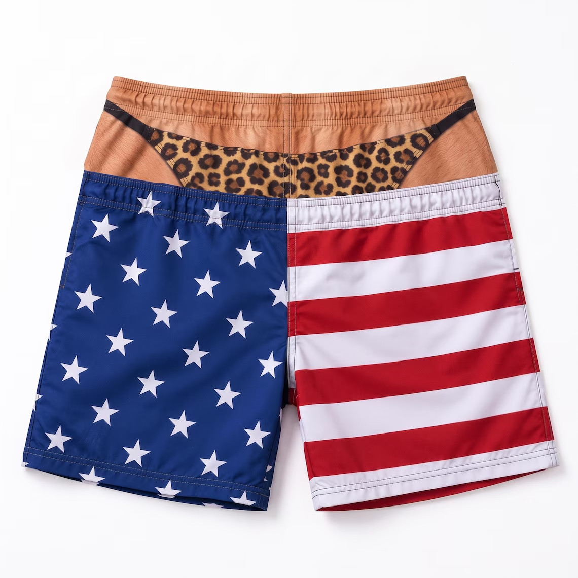 Funny Men’s Swim Trunks, Custom Fake Underwear Beach Shorts Size S-5XL