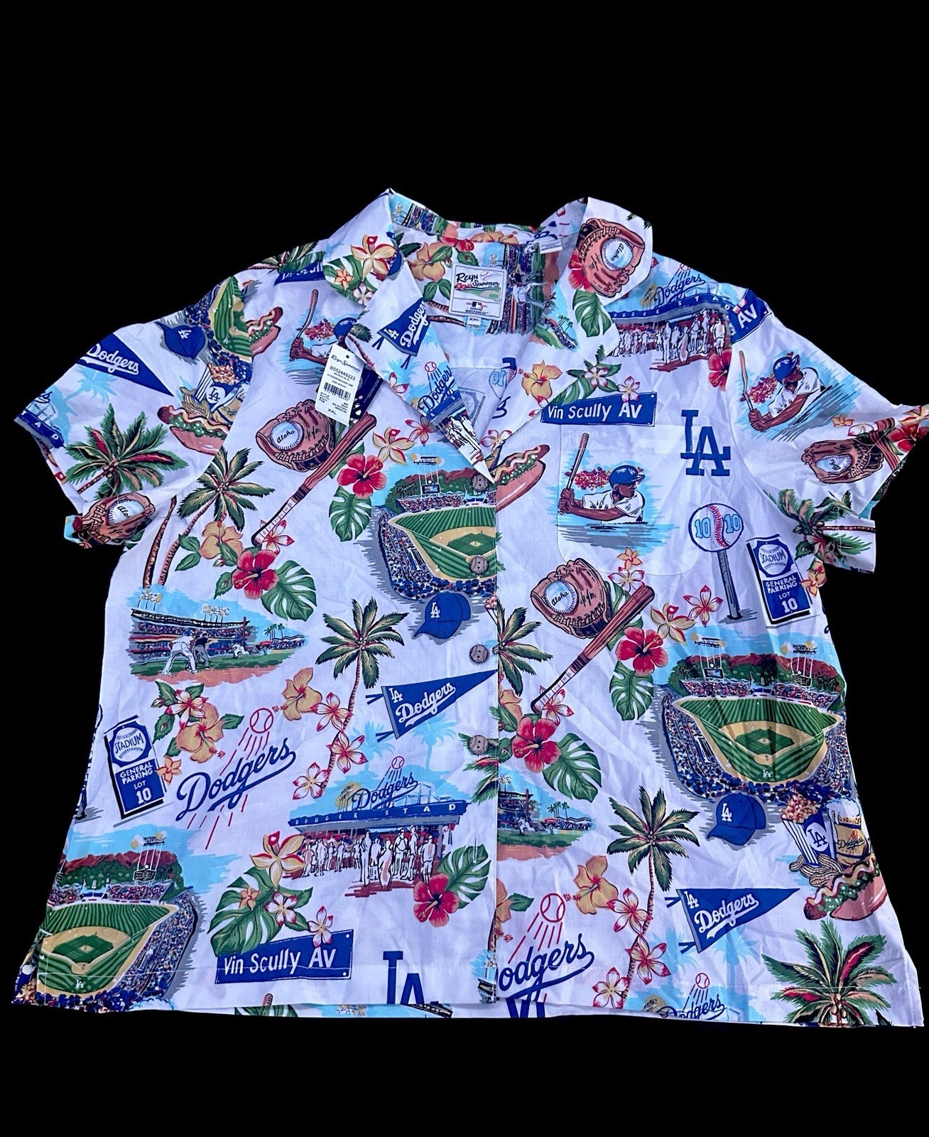 Reyn Spooner Los Angeles Dodgers women’s button up camp shirt Size XXL NWT