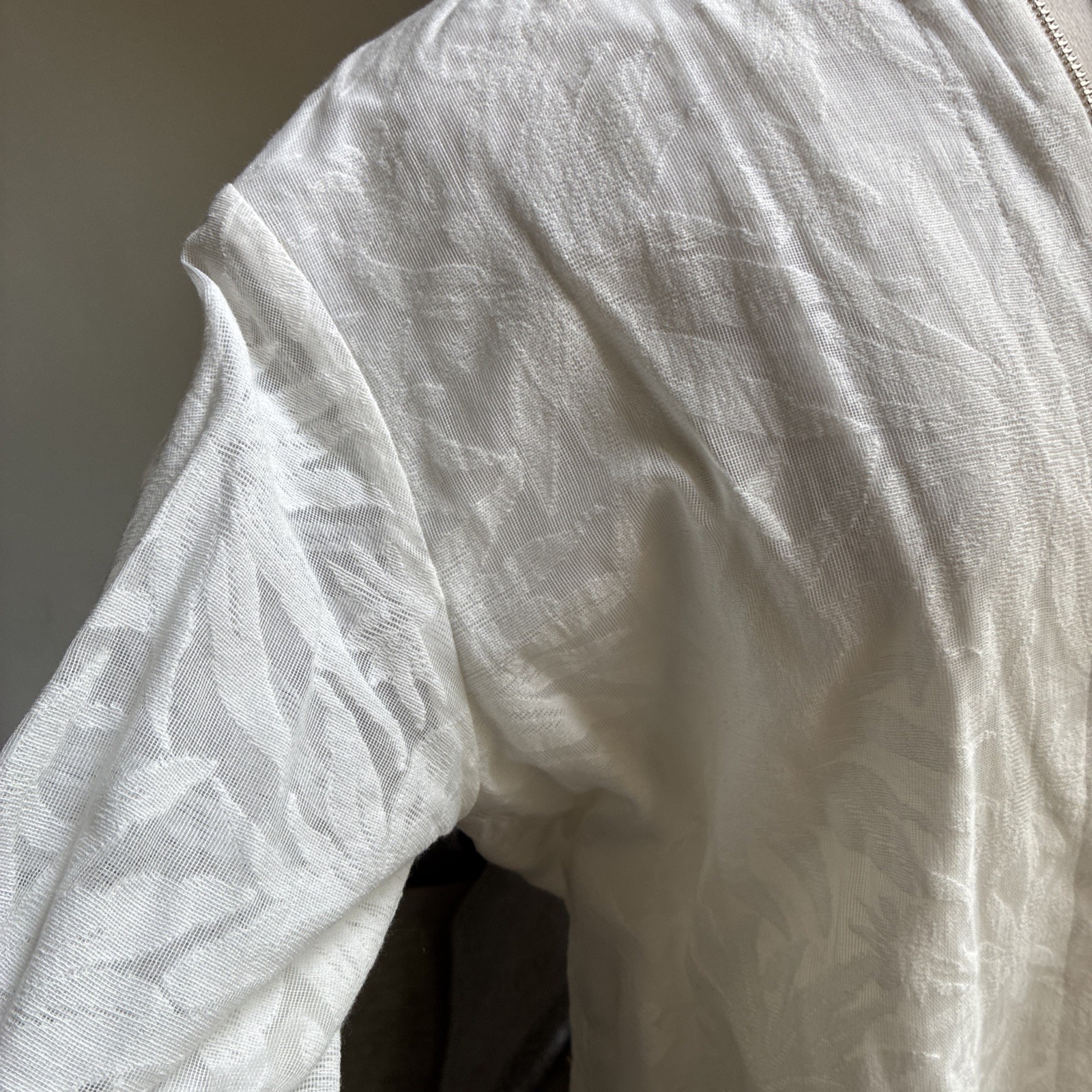 Modern Rarity white textured cotton bomber blouson Lightweight Jacket 12
