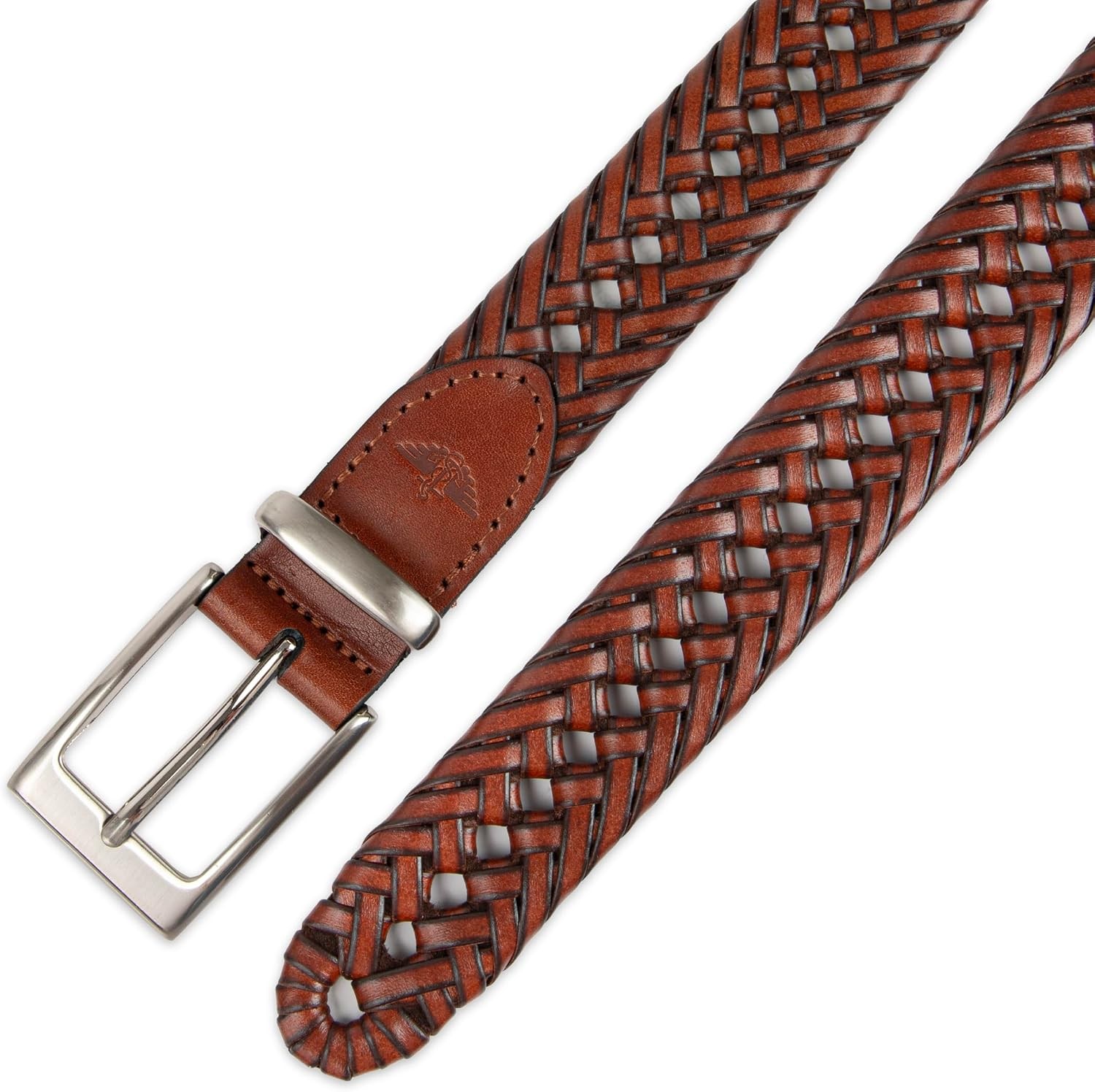 Men’s Braided Leather Belt, Fully Adjustable Casual Strap for Everyday Wear