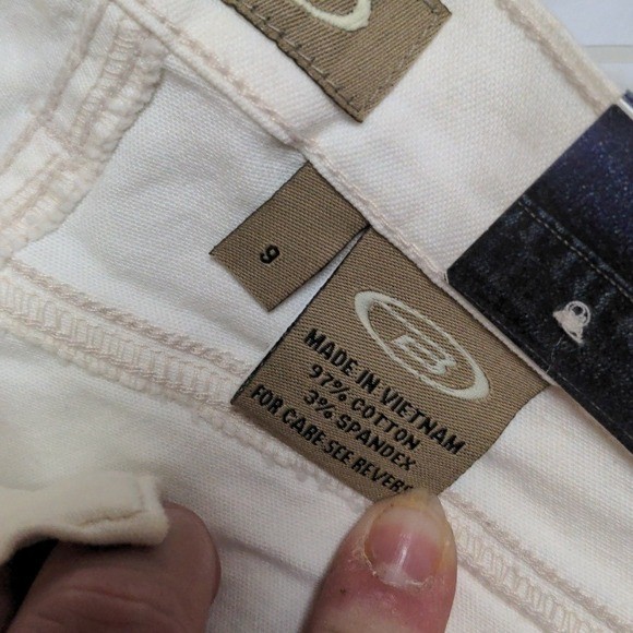 Bongo Vintage Y2K Low Rise Bootcut Jeans Cream With Shell Belt NWT Sz 9 Festivsl