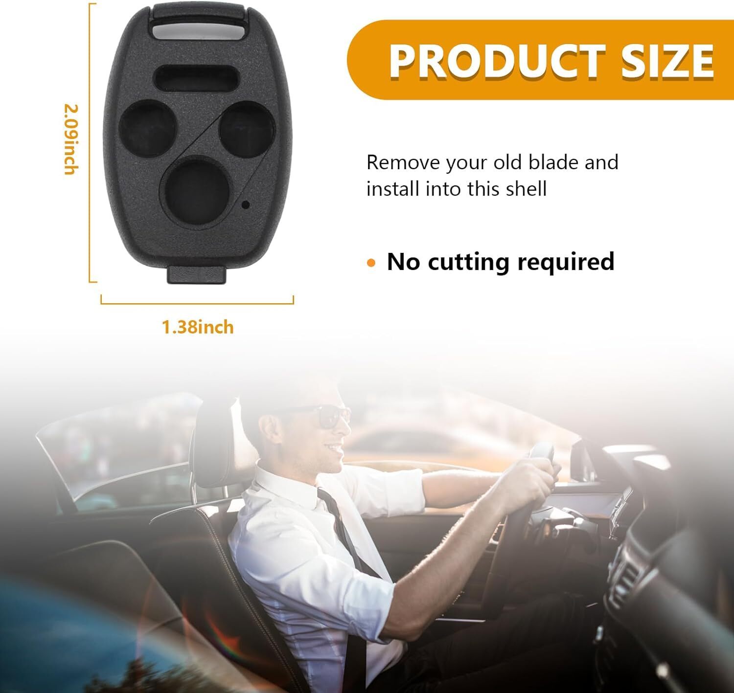 Carcasa Llave Remota para Entrada Sin Automóvil Honda 2003-2012 Fácil Instalar