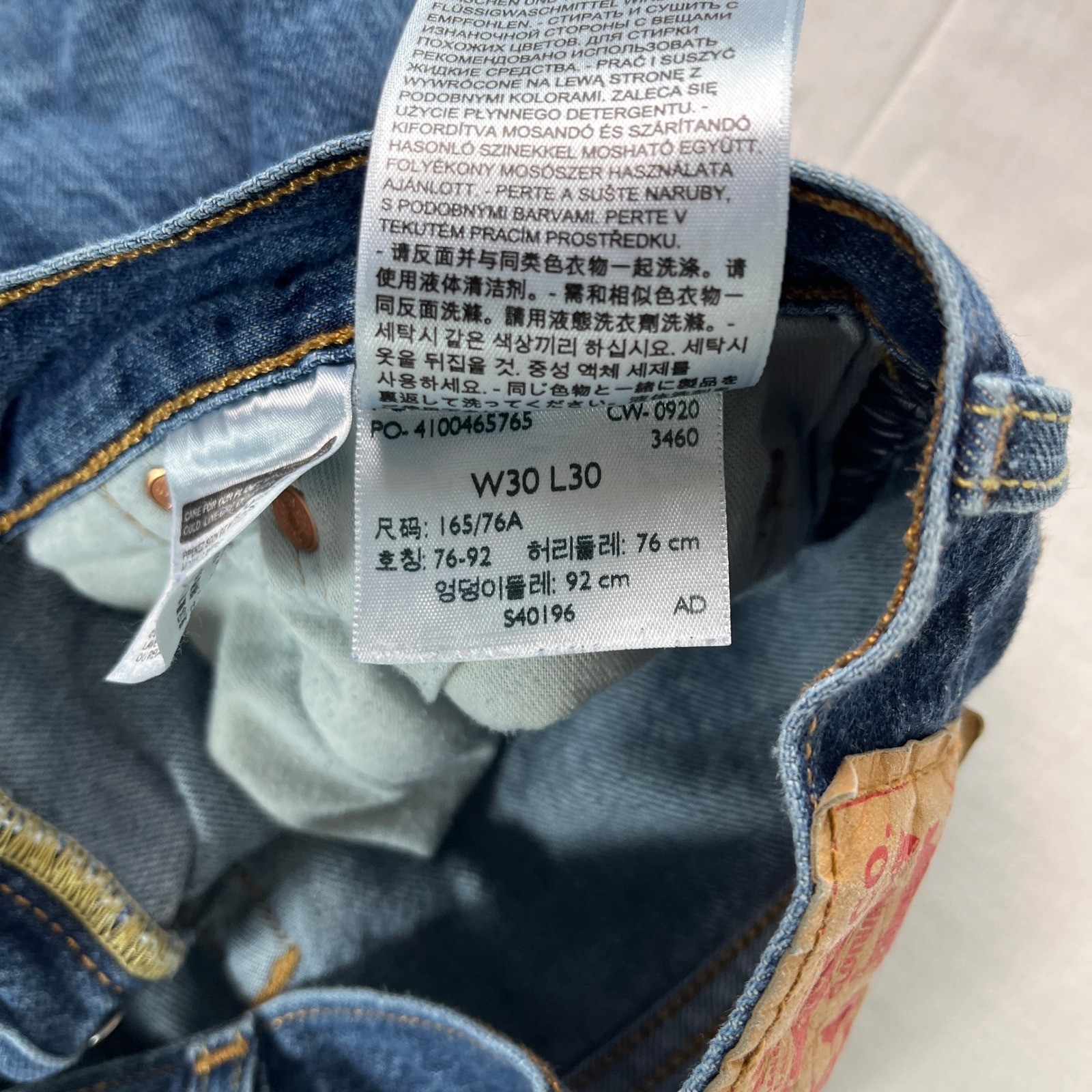 Levi’s 501 Original Fit Jeans Mens W30 L30 Blue Excellent Straight Button Fly