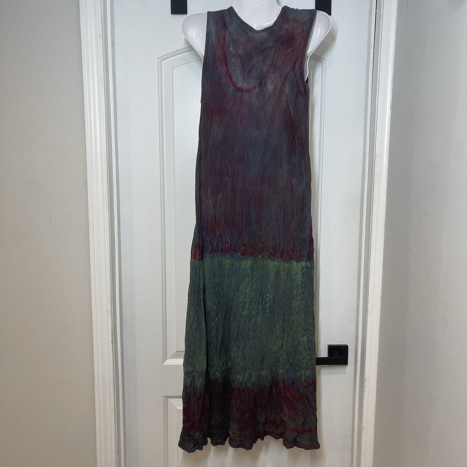 India Boutique Boho Y2K Maxi Dress OS Embroidered Tie Dye Hippie Festival