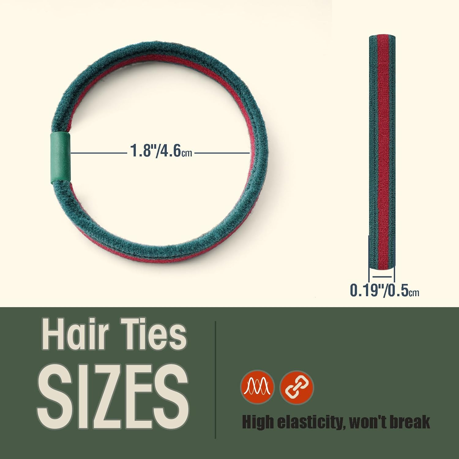 Braided Mens Hair Ties for Men, for Buns Curly Thick Dense Hair Elastic Hair Tie