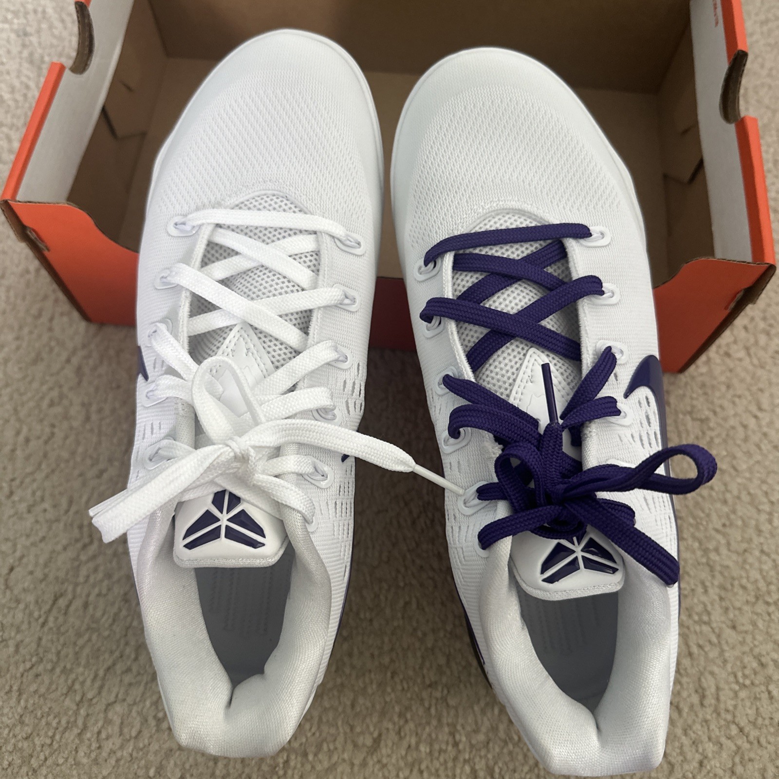 Kobe 9 Elite EM Protro White/Purple Size 8