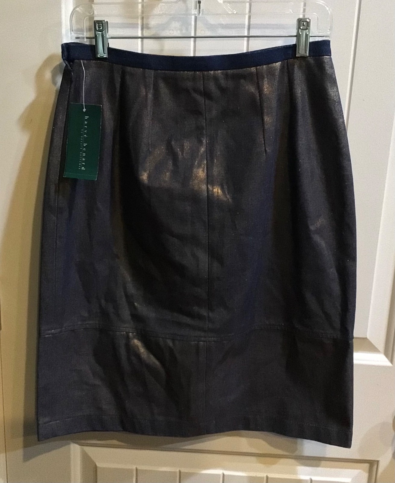 Harve Benard Blue Denim Metallic Pencil Skirt – Size 8 – NWT $56.00