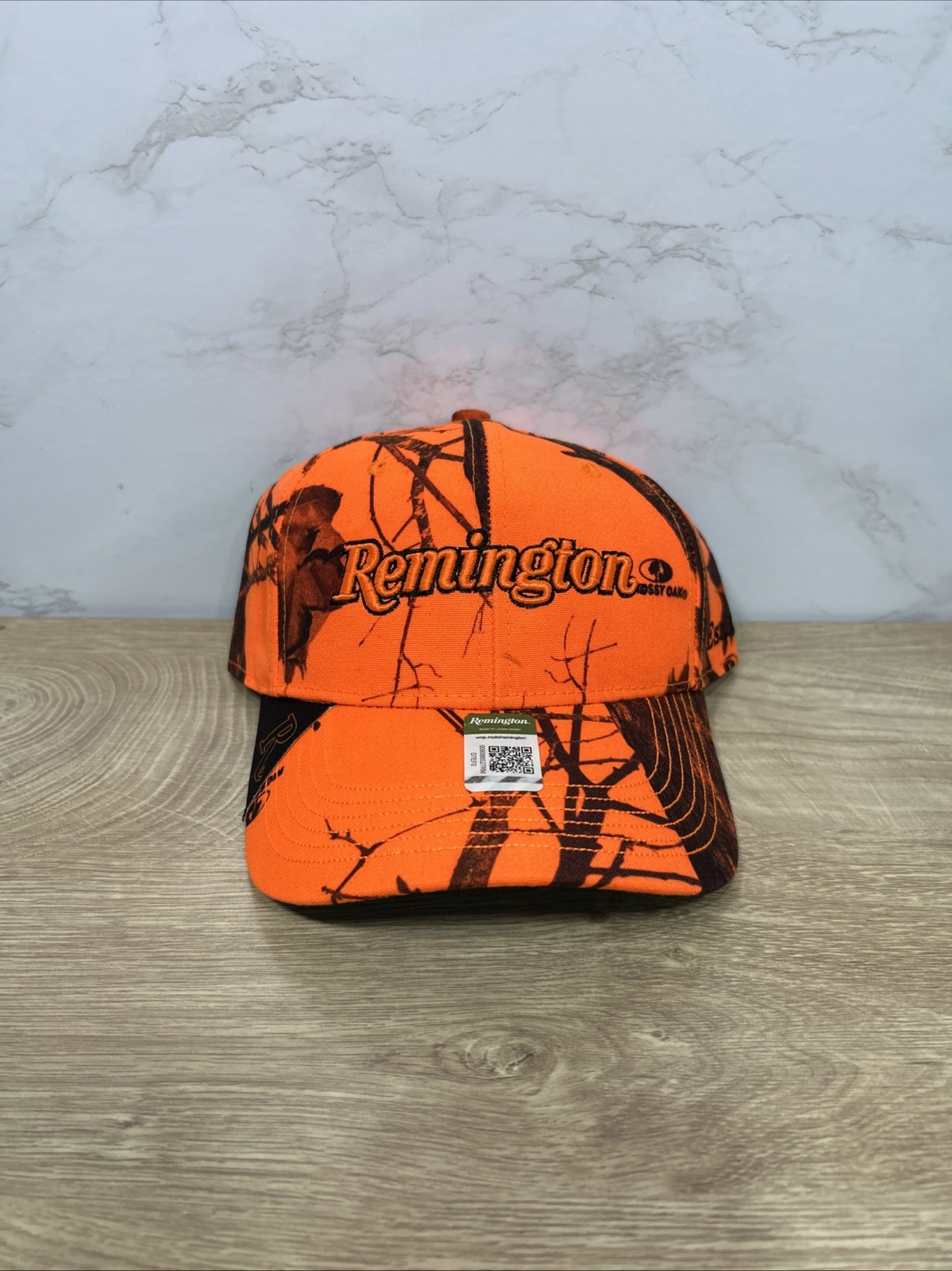 Remington Hunting Orange Mossy Oak Camo Camouflage Embroidered Logo Outdoor Hat