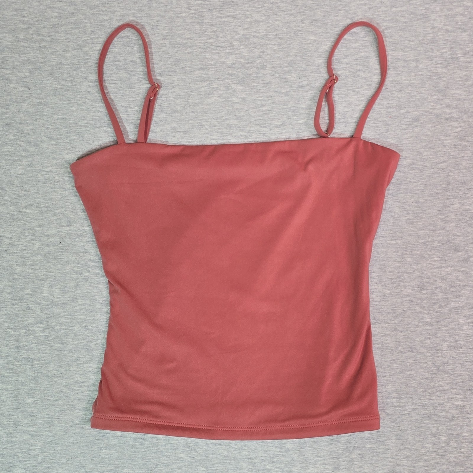 Qinsen Double Lined Women’s Soft Basic Tank w Adjustable Straps – XS Terracotta