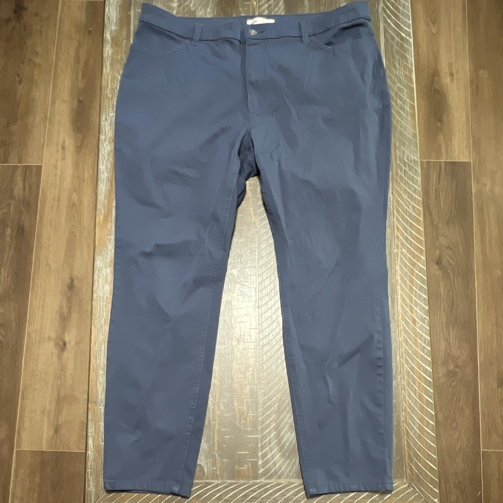 Dickies FLEX Skinny Fit Blue Twill Pants 16W Flat Front Stretch