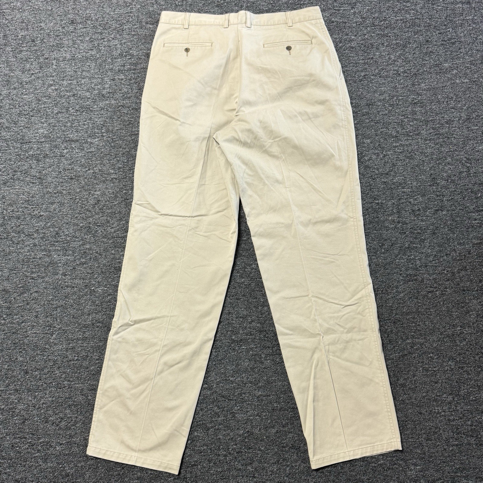 Mens Norsport Beige Straight Leg Khaki Pleated Dress Pant Slacks Sz 38×36