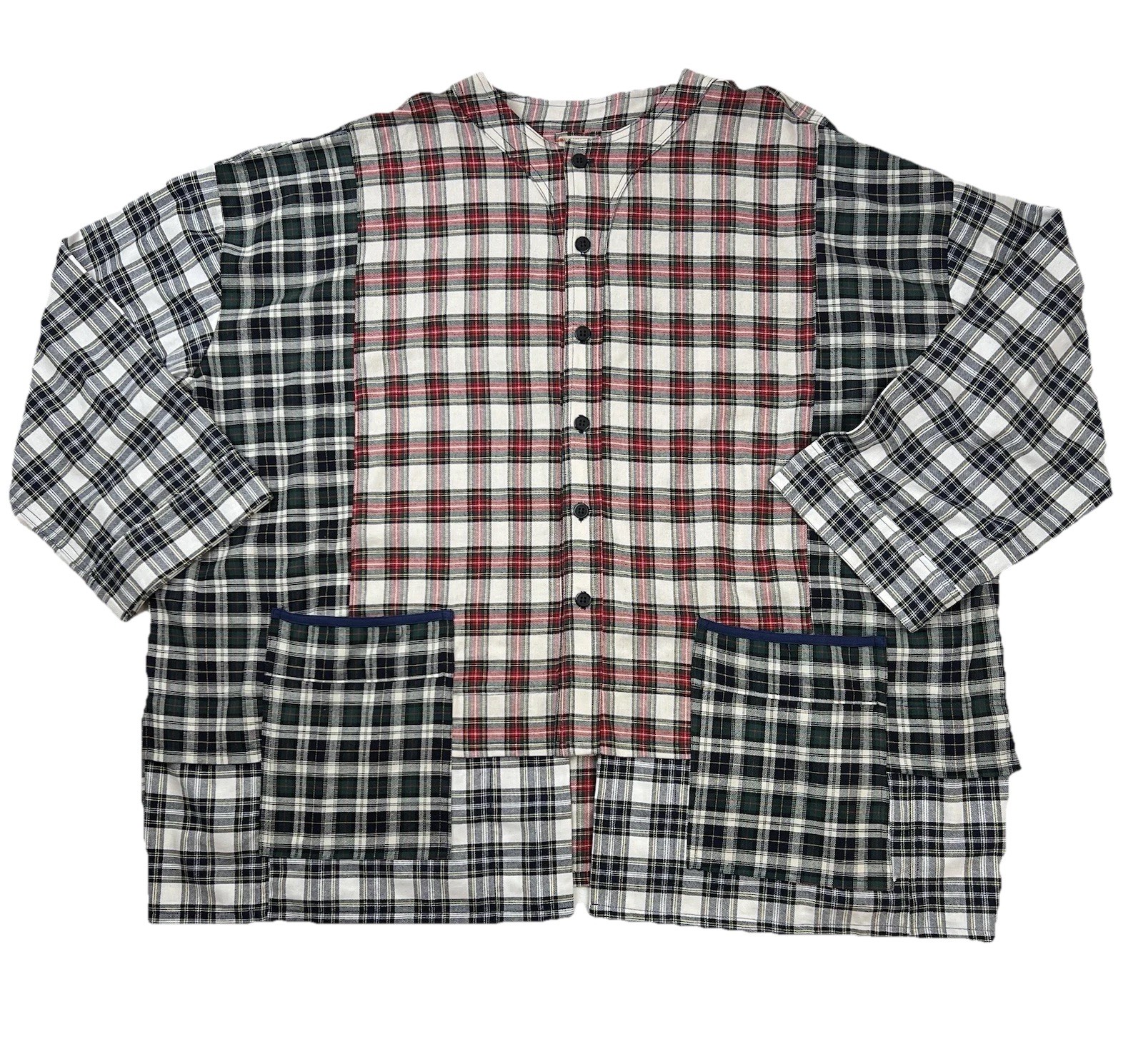 Limited Release Misslawn Shirt Plaid Oversized Button Frnt Plus/One Sz Hip-Hop