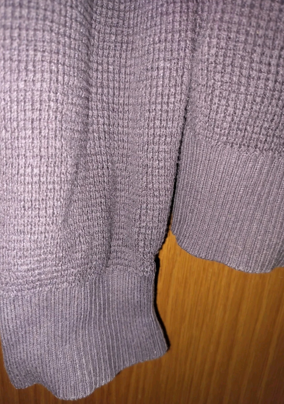 Eddie Bauer Cardigan Thermal Purple Size Large Long Sleeve Elbow Pads
