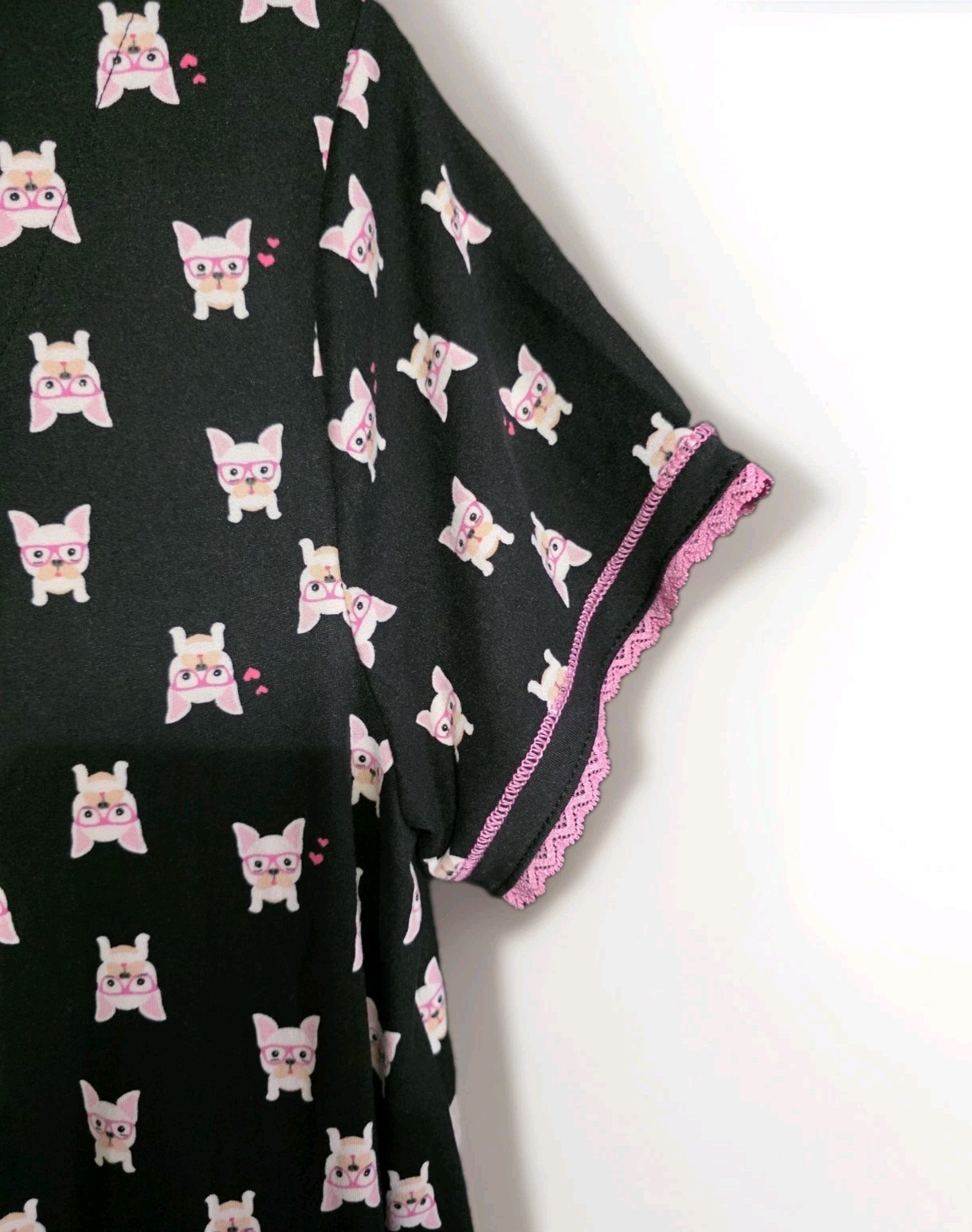 NWT Kensie All Over Frenchie Dog Print Sleep Shirt Nightgown Pajama Women’s M