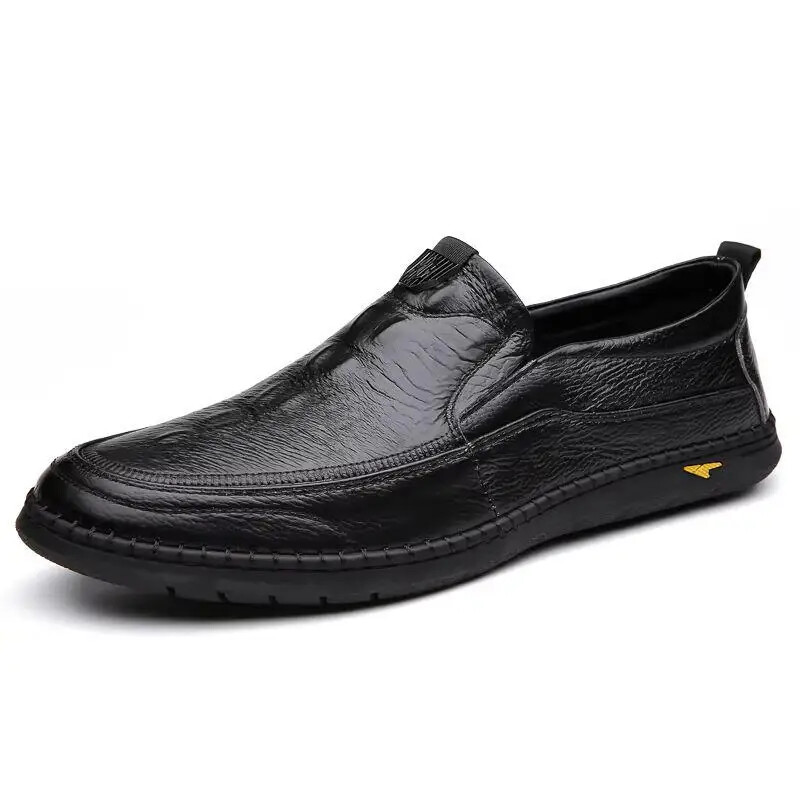 Men’s Casual Breathable Loafer Genuine Leather Moccasin Hollow Out Driving Shoes