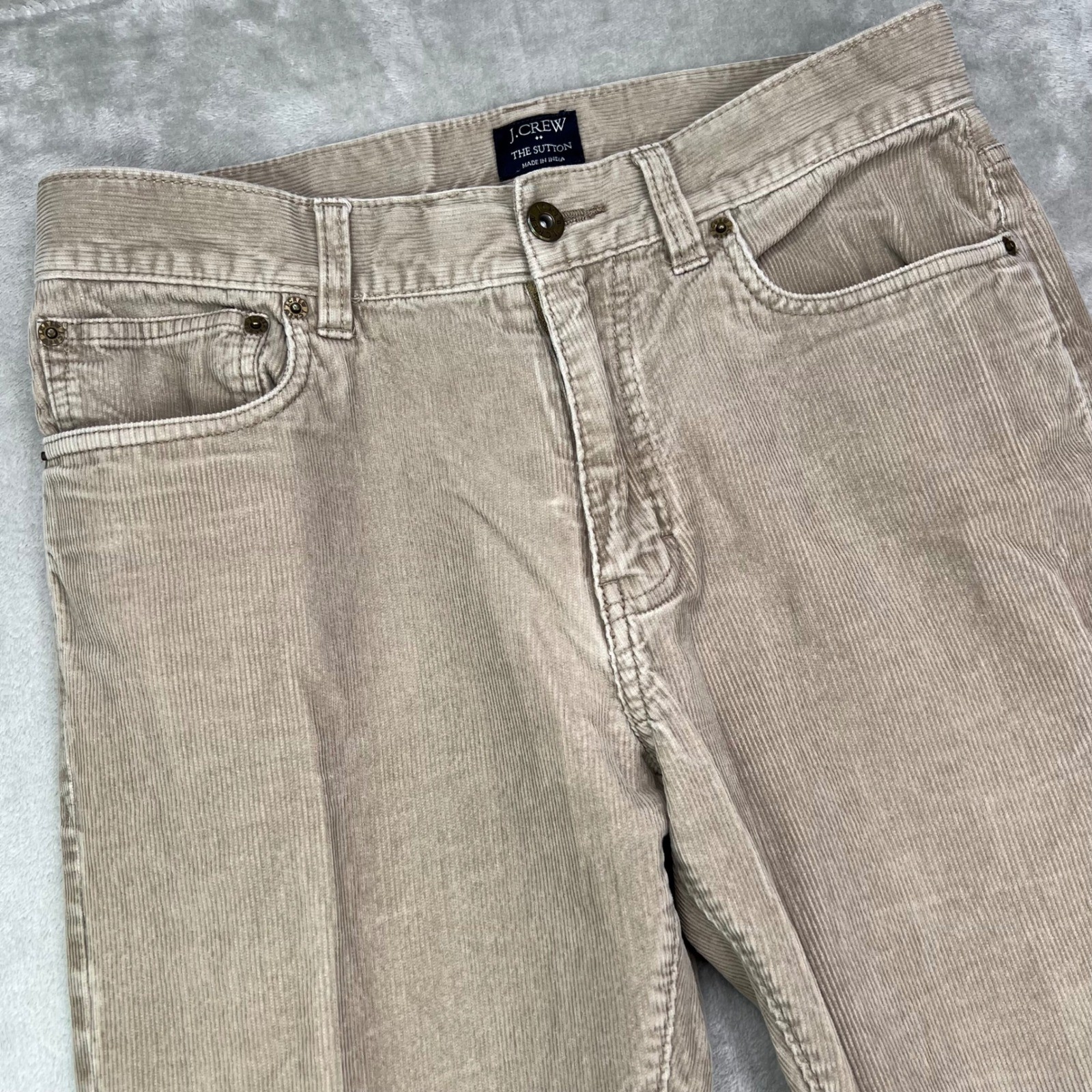 J.Crew The Sutton Corduroy Pants Mens 29×30 Tan Solid Straight Leg Cotton Y2K