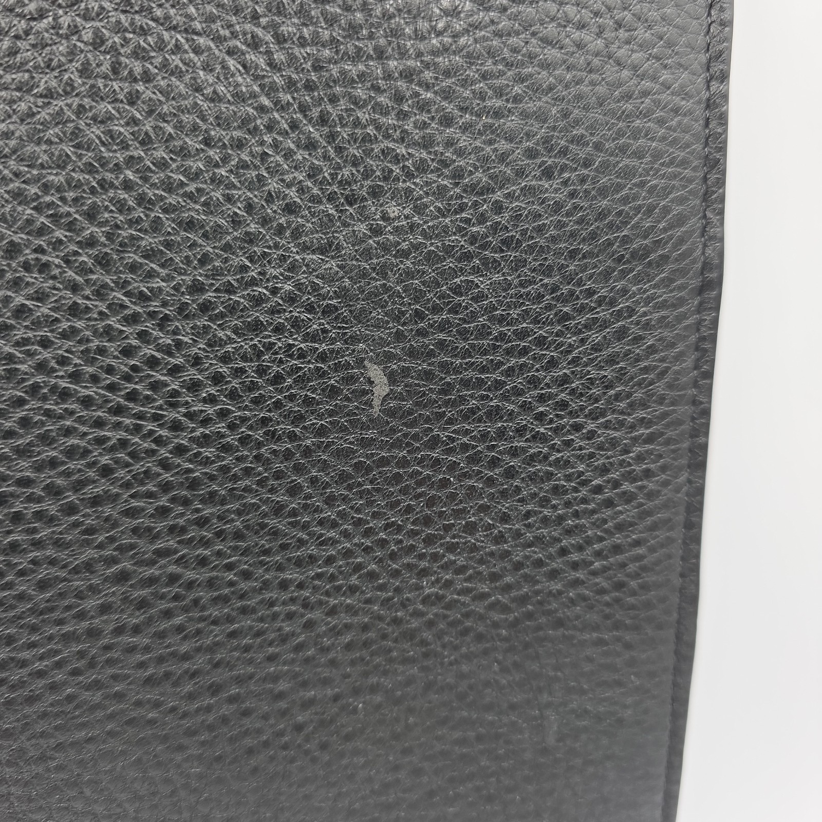 Coach Crosby Push Lock Black Pebbled Leather Zip Top Pouch Bag Document Table