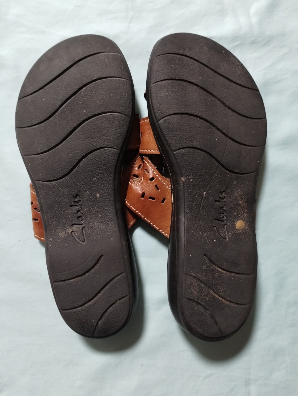 CLARKS BENDABLES SANDALS BROWN LEATHER AND MAN-MADE WOMENS SIZE 9.5 M