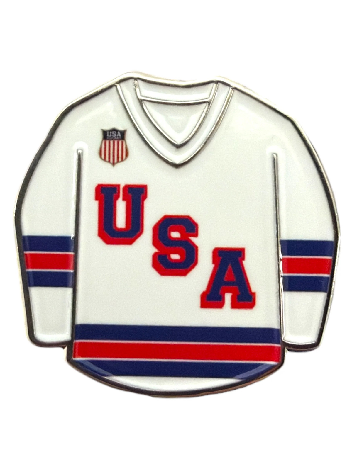 USA Hockey White Jersey Pin