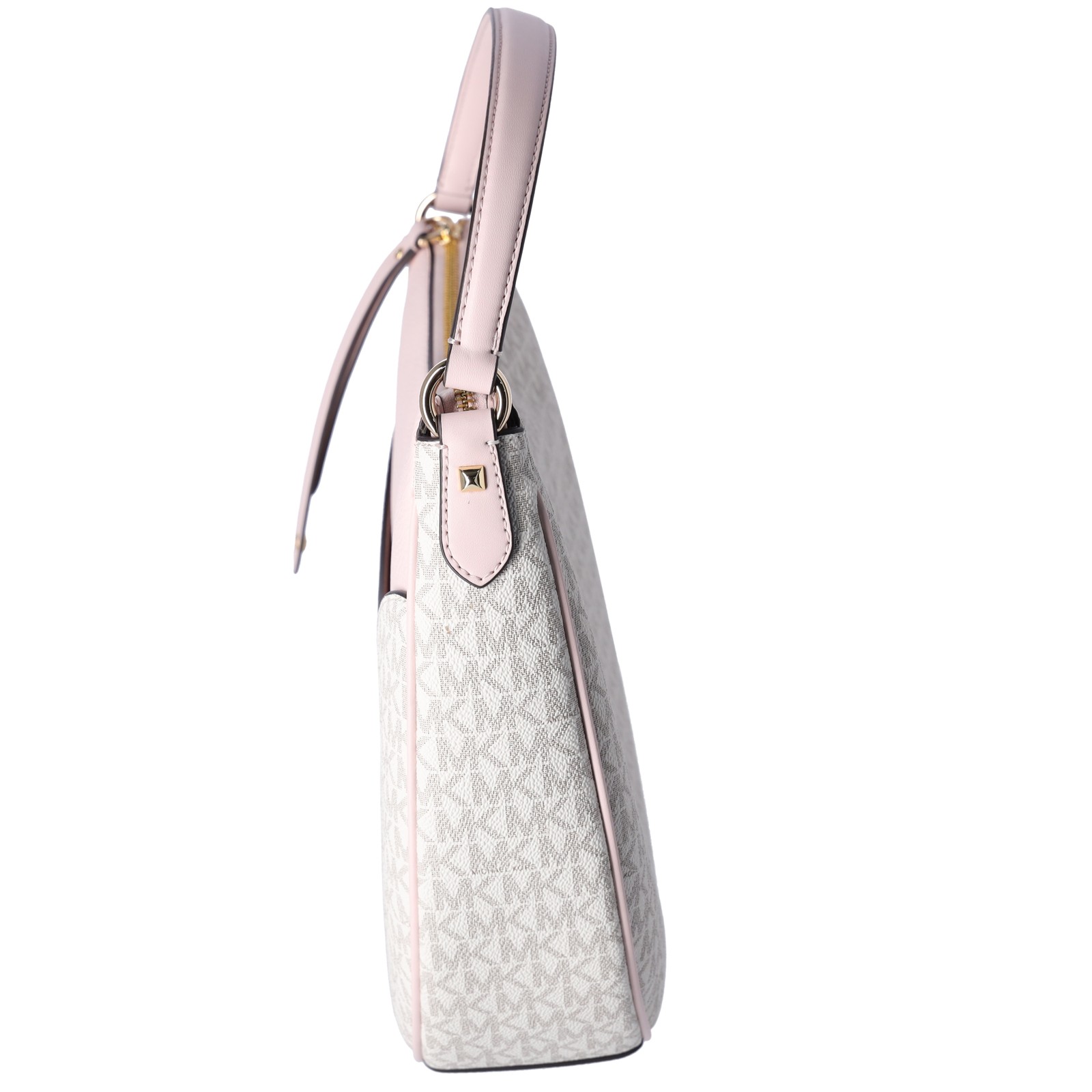 MIchael Kors Dover Large Half Moon Shoulder Bag Hobo Vanilla MK Pink