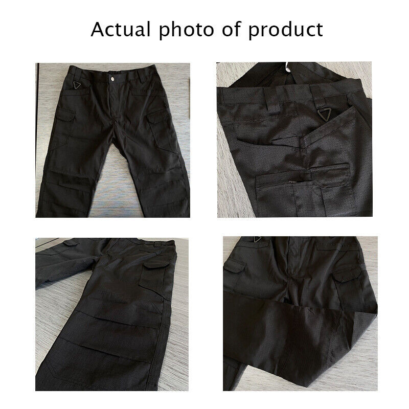 Mens Cargo Pants Work Combat Pants Outdoor Hiking Waterproof Trousers Tactical