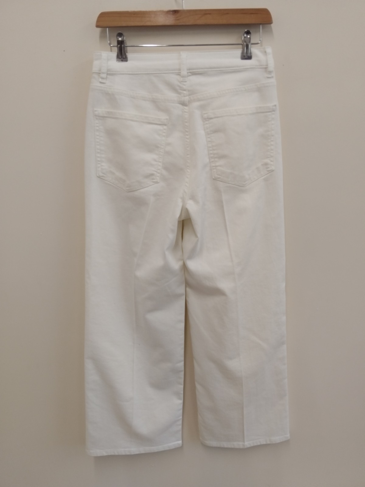 BNWT Marks & Spenser White High Waisted Wide Leg Palazzo Jeans Size 10 RRP £45
